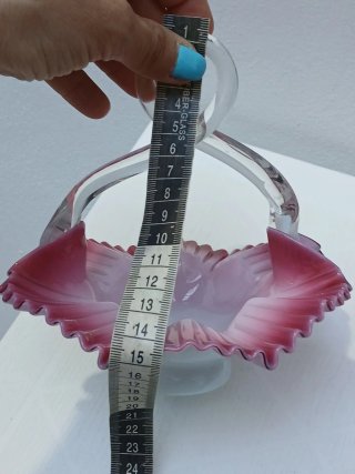 Coppia Vasi Vetro Murano Rosa Trasparente