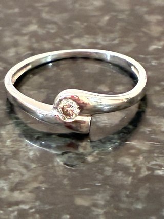 Anillo Oro 18k Diamante Natural 0.10Ct