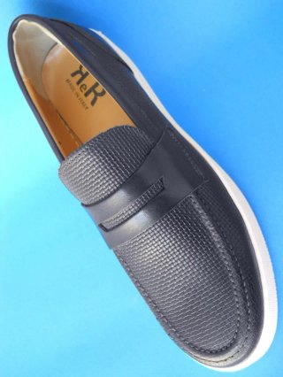 SCARPE UOMO MOCASSINO PELLE BLU 40