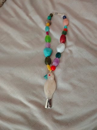Colgante pájaro multicolor