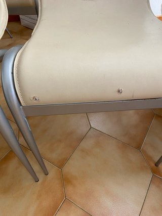 4 Sillas Piel Beige