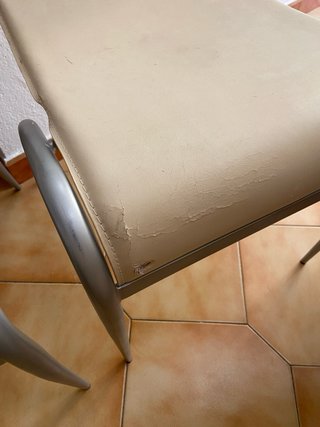 4 Sillas Piel Beige