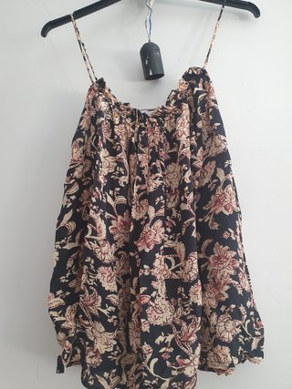 Blusa sin mangas floral mujer
