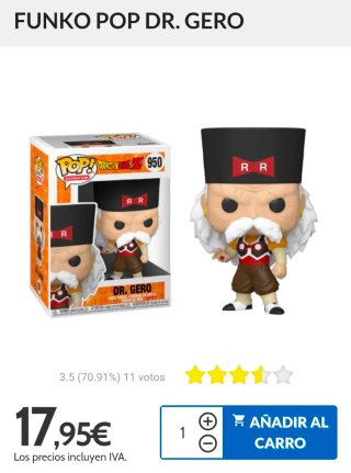 Funko Pop Dr. Gero 950 Dragon Ball Z