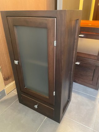 Conjunto Muebles Baño Madera y Cristal
