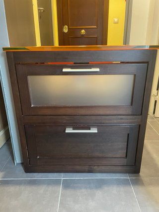 Conjunto Muebles Baño Madera y Cristal