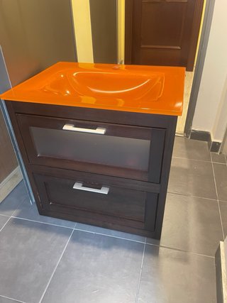 Conjunto Muebles Baño Madera y Cristal