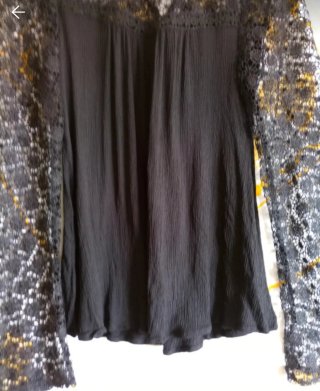 Blusa Negra Encaje Talla 42
