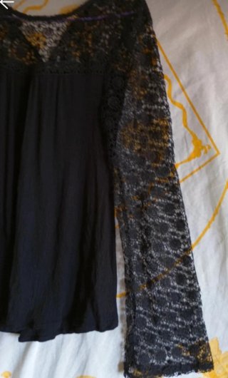Blusa Negra Encaje Talla 42