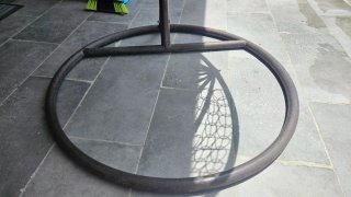 Silla Colgante Huevo Mimbre y Metal