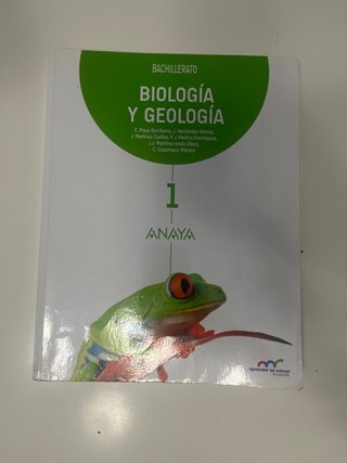 Libro de texto Biología y Geología 1 bachillerato.