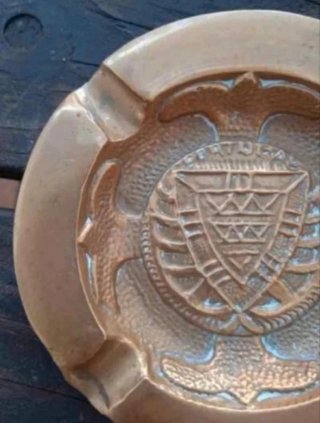 Cenicero Bronce Macizo Escudo Portugal