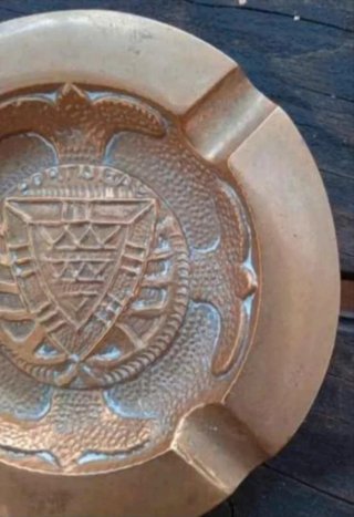 Cenicero Bronce Macizo Escudo Portugal