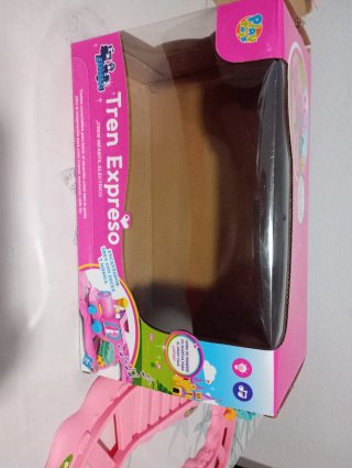 Tren infantil eléctrico rosa