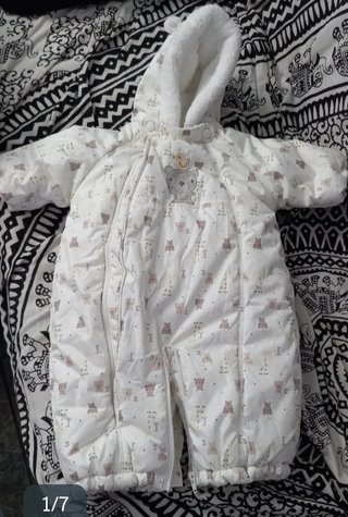 Traje Buzo Bebé Blanco Estampado Ositos