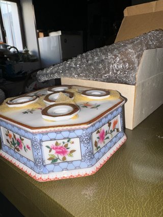 Antiguo tintero de ceramica
