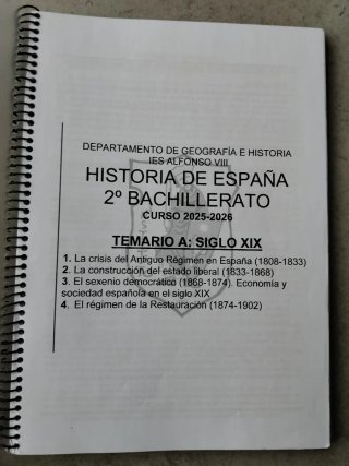 Historia España, 2° bachillerato IES Alfonso VIII