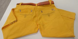 Pantalón Pirata Mujer Amarillo