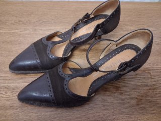 Zapatos Carmina T-Strap Negro/Marrón