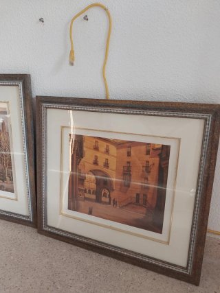 2 Cuadros Ciudad Salamanca Tonos Oscuros