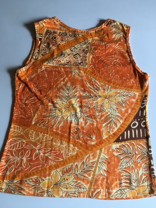 Camiseta sin mangas estampada naranja