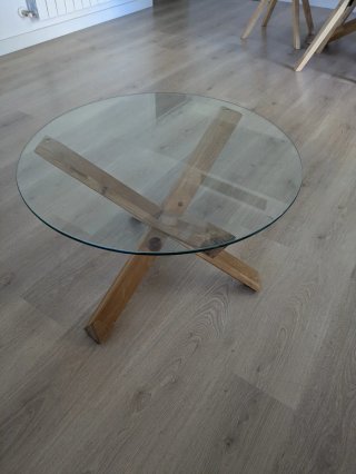 Mesa centro redonda cristal 60cm
