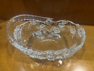 Centro de mesa cristal flores relieve