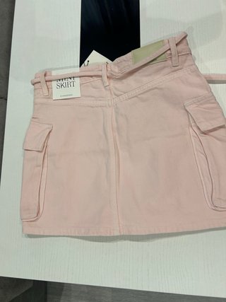 Falda mini rosa Stradivarius Talla S