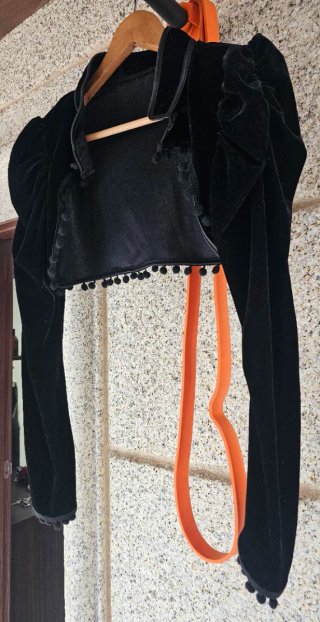 Chaqueta flamenca negra terciopelo