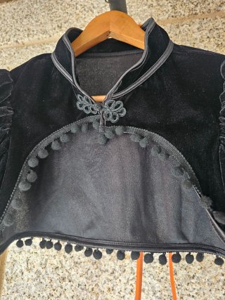 Chaqueta flamenca negra terciopelo