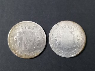 2 Monedas Plata UNA PESETA Alfonso XIII 1899