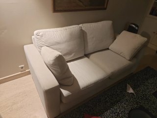 Sofá beige de tela