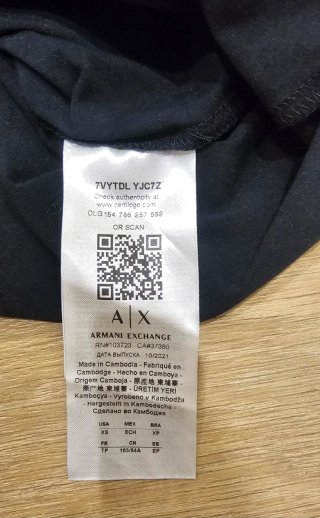 Camiseta Armani Exchange. Talla XS. Nueva
