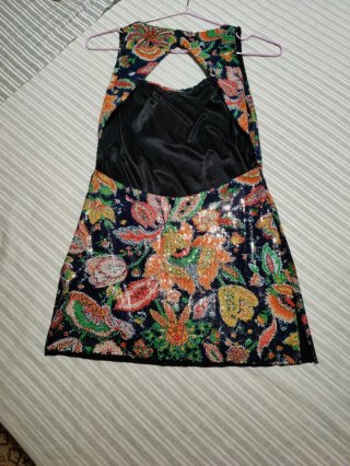 Top lentejuelas estampado floral