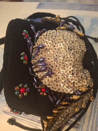 Bolso vintage lentejuelas y pedrería