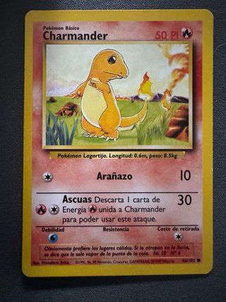 Carta Pokémon Bulbasaur y Charmander Base Set