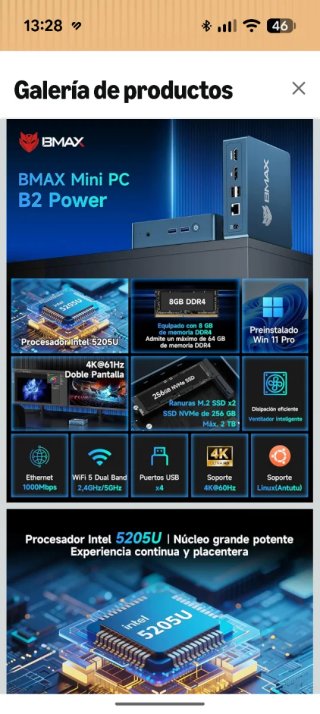 BMAX Mini PC Azul/Blanco
