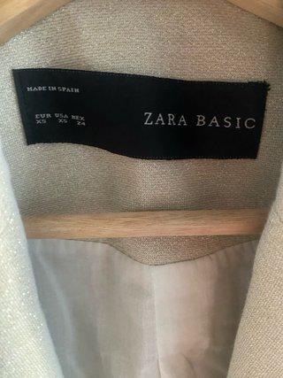 Blazer Zara Basic Beige Brillante Talla XS