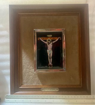 Cuadro antiguo reproducción Cristo D. Velazquez