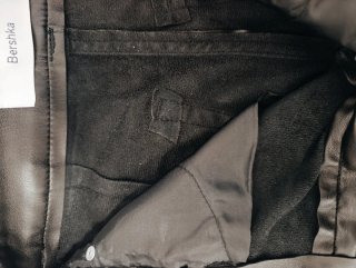 Pantalón largo cuero negro