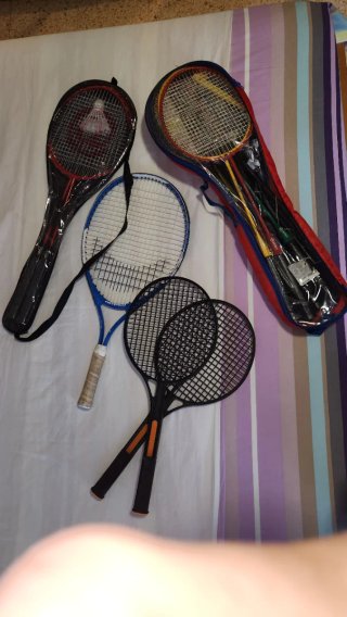 Raquetas de bádminton con funda