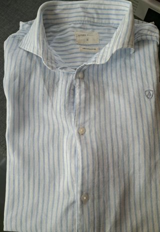 Camisa Rayas Azul y Blanco Alvaro Moretti Talla M