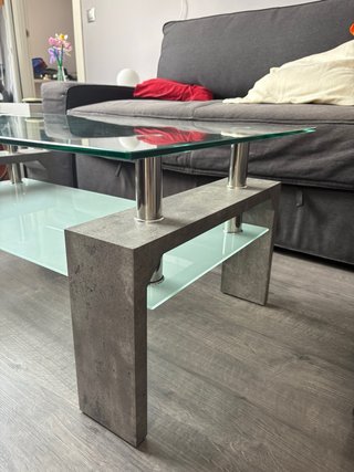 Mesa centro cristal templado 2 baldas