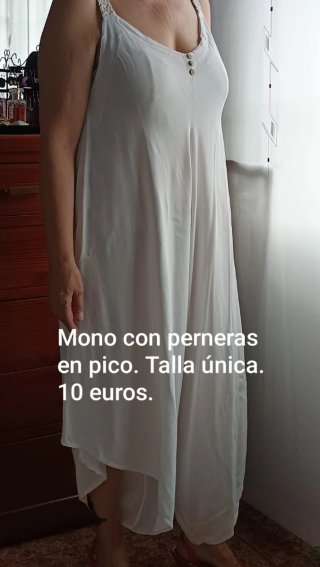 Mono largo tirantes blanco talla única