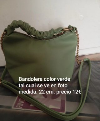 Bolso bandolera verde 22 cm