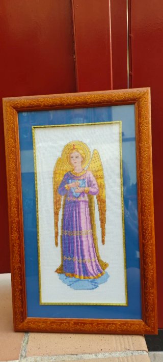 Cuadro de punto de cruz de ángel