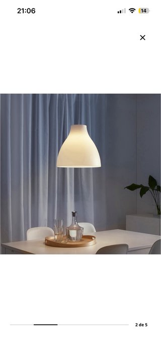 Lámpara colgante Ikea blanca