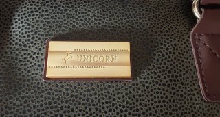 Bolso de hombro Unicorn marrón y verde