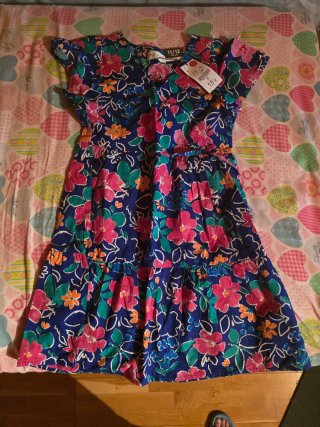 Vestido floral azul niña 11/12 años
