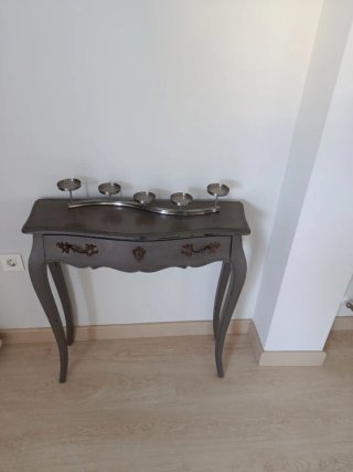 Recibidor consola gris con candelabro